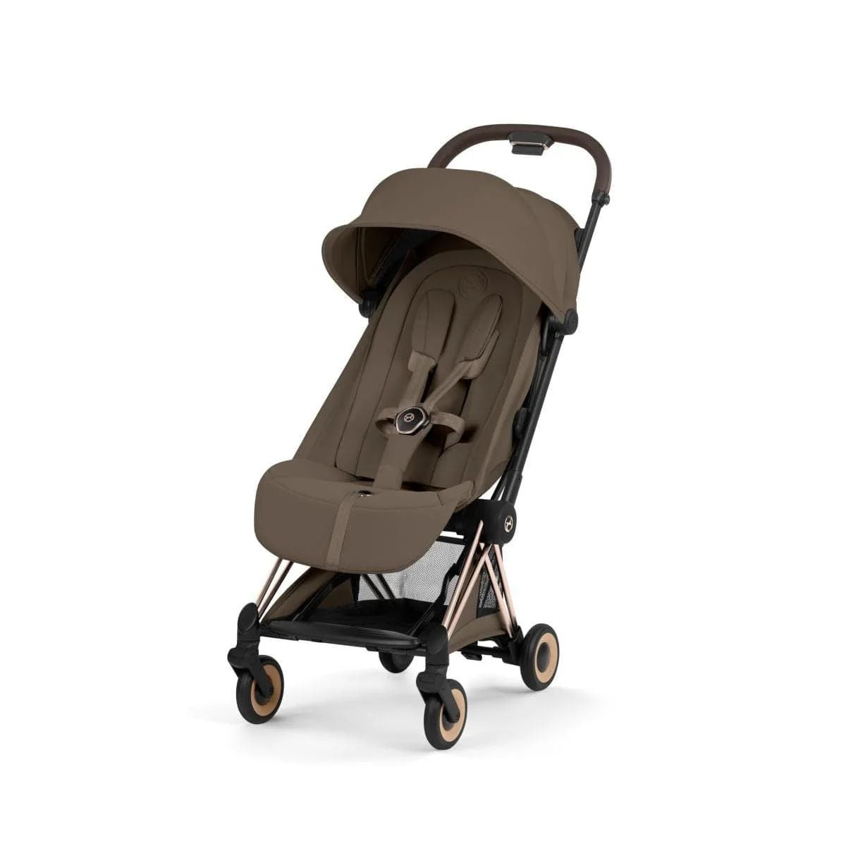 Cybex Coya Stroller (2026) - Style Collection - Rose Gold Frame / Coconut Brown Lux Seat on Luna Baby Store Miami