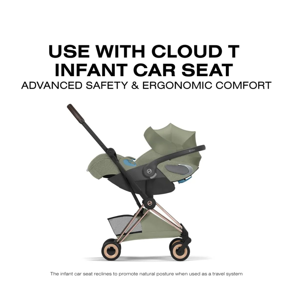 Cybex Coya Stroller (2026) - Style Collection - Rose Gold Frame / Sage Green Lux Seat