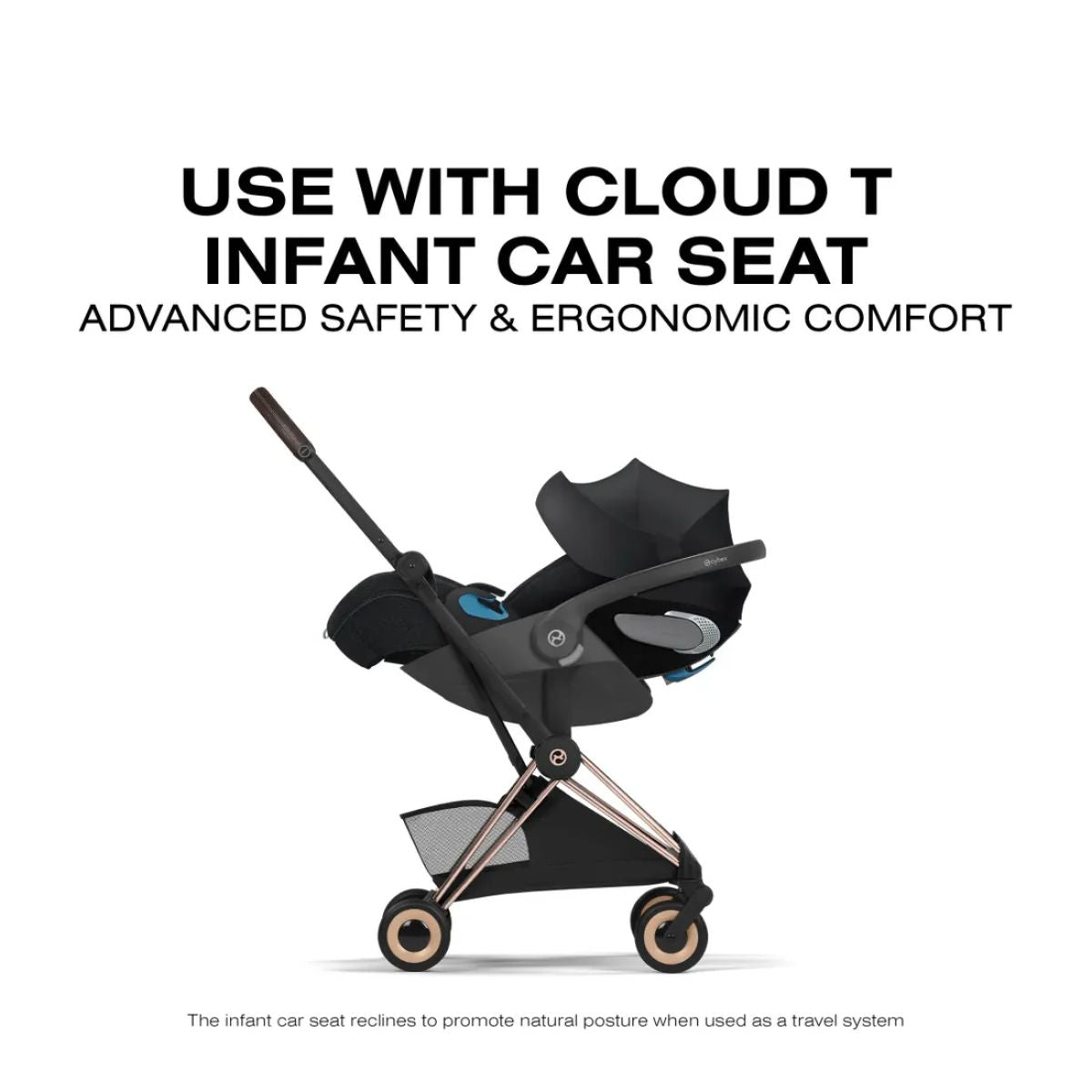 Cybex Coya Stroller (2026) - Style Collection - Rose Gold Frame / Sepia Black Lux Seat