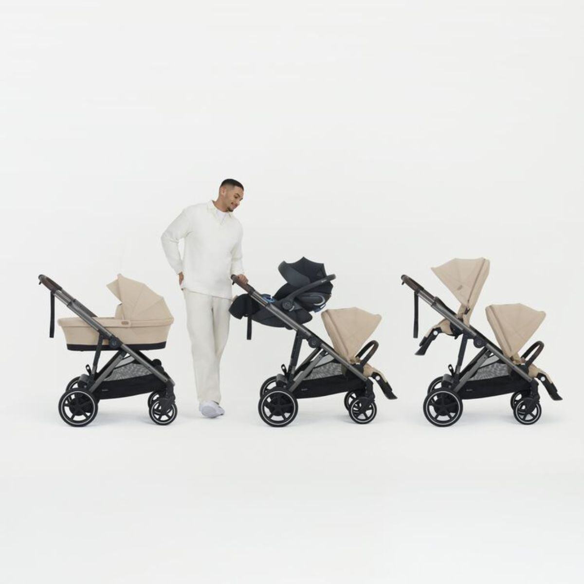 Cybex E - Gazelle S Stroller - Silver Frame/ Stone Grey Seat