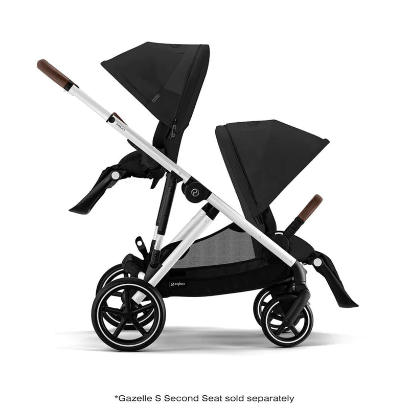 Cybex Gazelle S 2 Stroller - Silver Frame/Moon Black Seat