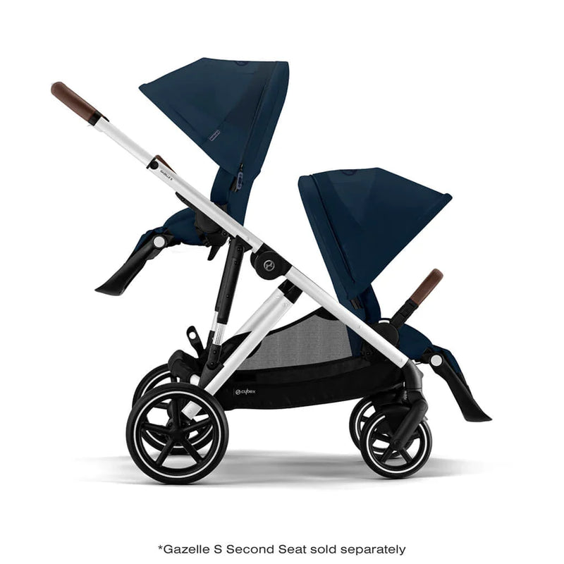 Cybex Gazelle S 2 Stroller - Silver Frame/Ocean Blue Seat - Luna Baby Store Miami