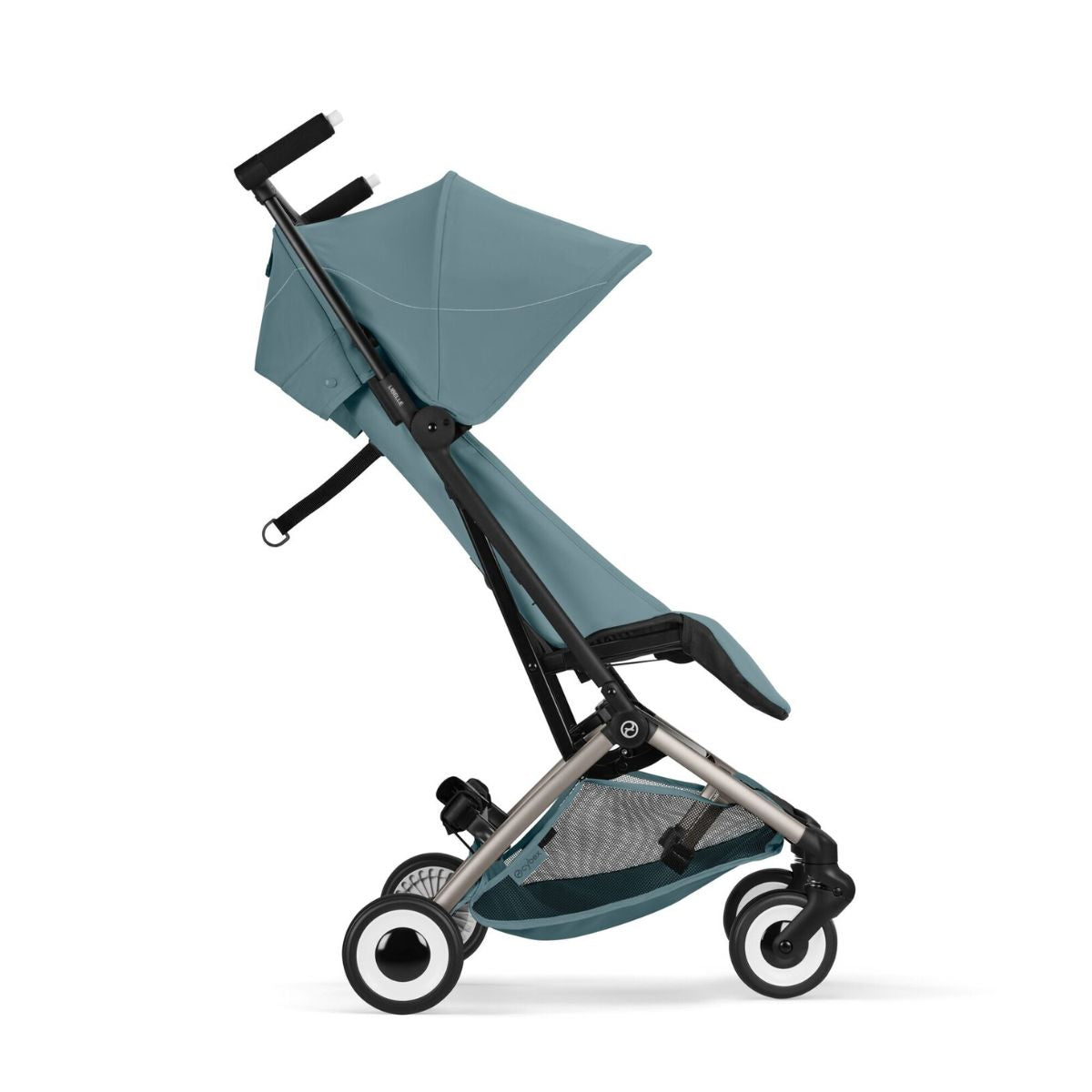 Cybex Libelle Ultra Compact Stroller - Taupe Frame/Stormy Blue on Luna Baby Store Miami