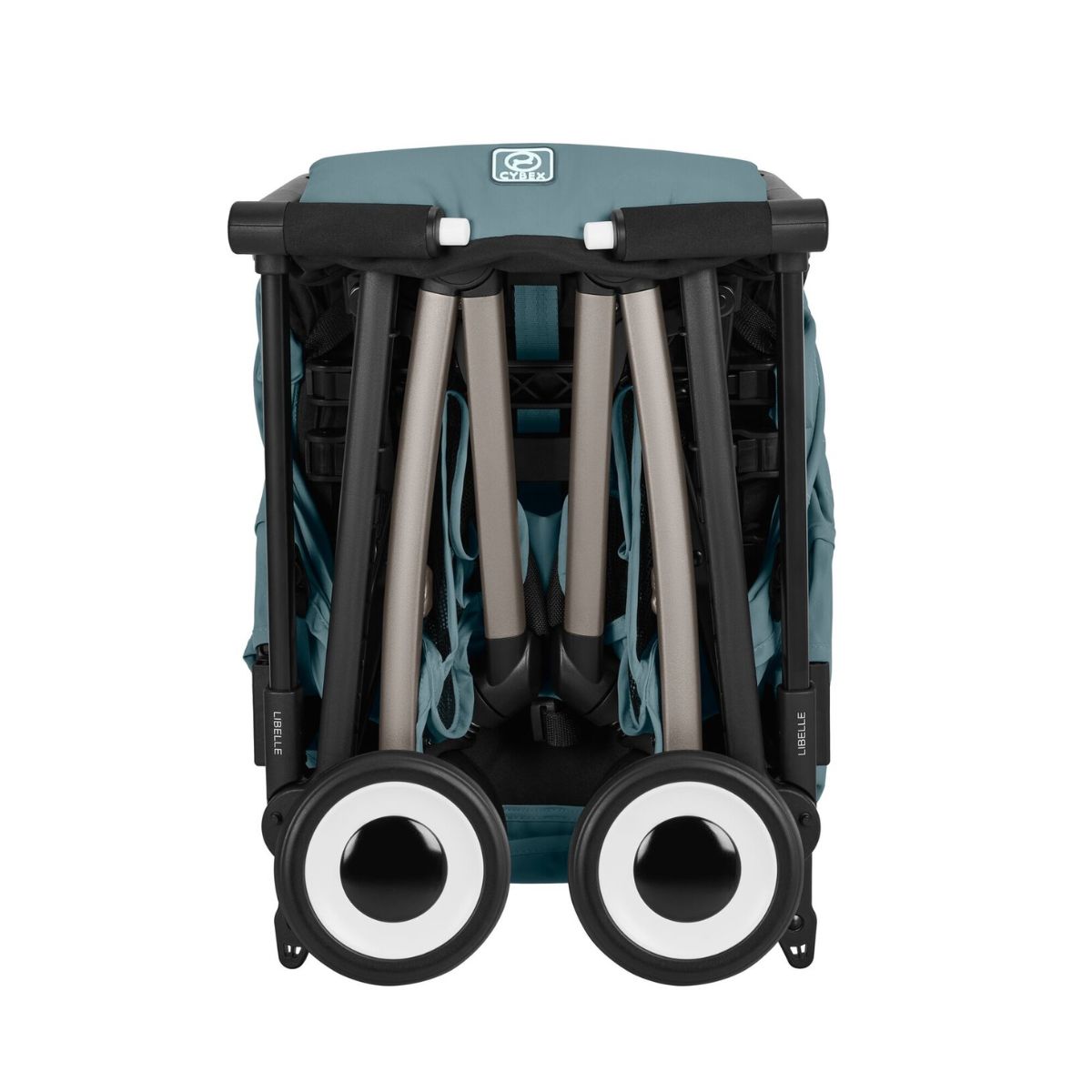 Cybex Libelle Ultra Compact Stroller - Taupe Frame/Stormy Blue on Luna Baby Store Miami