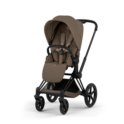Cybex Priam Stroller Comfort Collection - Matte Black Frame / Coconut Brown Lux Seat