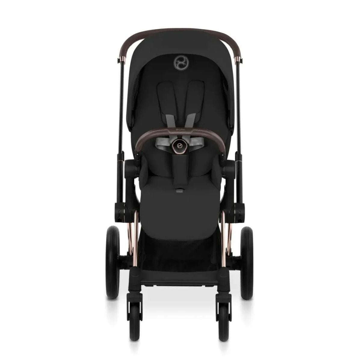 Cybex Priam Stroller (2026) - Rose Gold Frame / Sepia Black Lux Seat on Luna Baby Store Miami