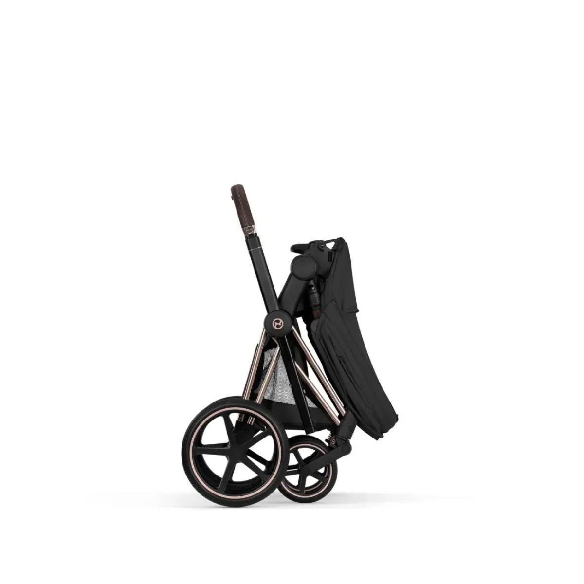 Cybex Priam Stroller (2026) - Rose Gold Frame / Sepia Black Lux Seat on Luna Baby Store Miami