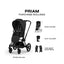 Cybex Priam Stroller (2026) - Matte Black Frame / Sepia Black Lux Seat on Luna Baby Store Miami