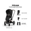 Cybex Priam Stroller (2026) - Rose Gold Frame / Sepia Black Lux Seat on Luna Baby Store Miami