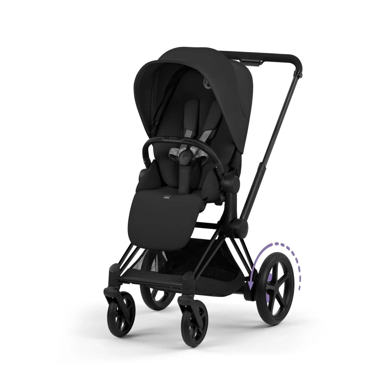 Cybex E-Priam 2 Stroller - Black Frame/Sepia Black Seat Pack
