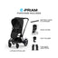 Cybex E-Priam 2 Stroller - Black Frame/Sepia Black Seat Pack on Luna Baby Store Miami