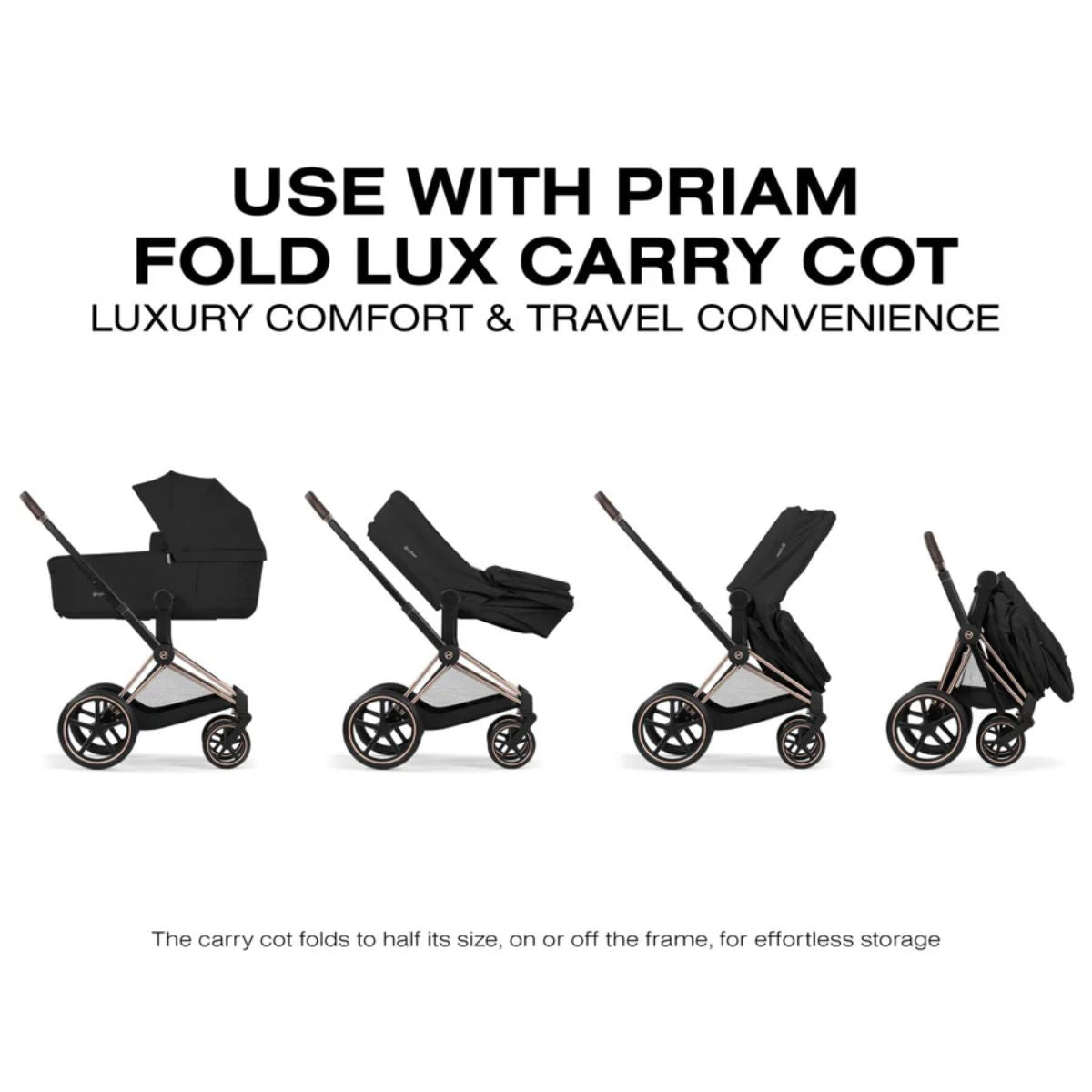 Cybex E-Priam 2 Stroller - Black Frame/Sepia Black Seat Pack