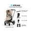 Cybex E-Priam Stroller - Matte Black Frame/Cozy Beige Lux Seat on Luna Baby Store Miami