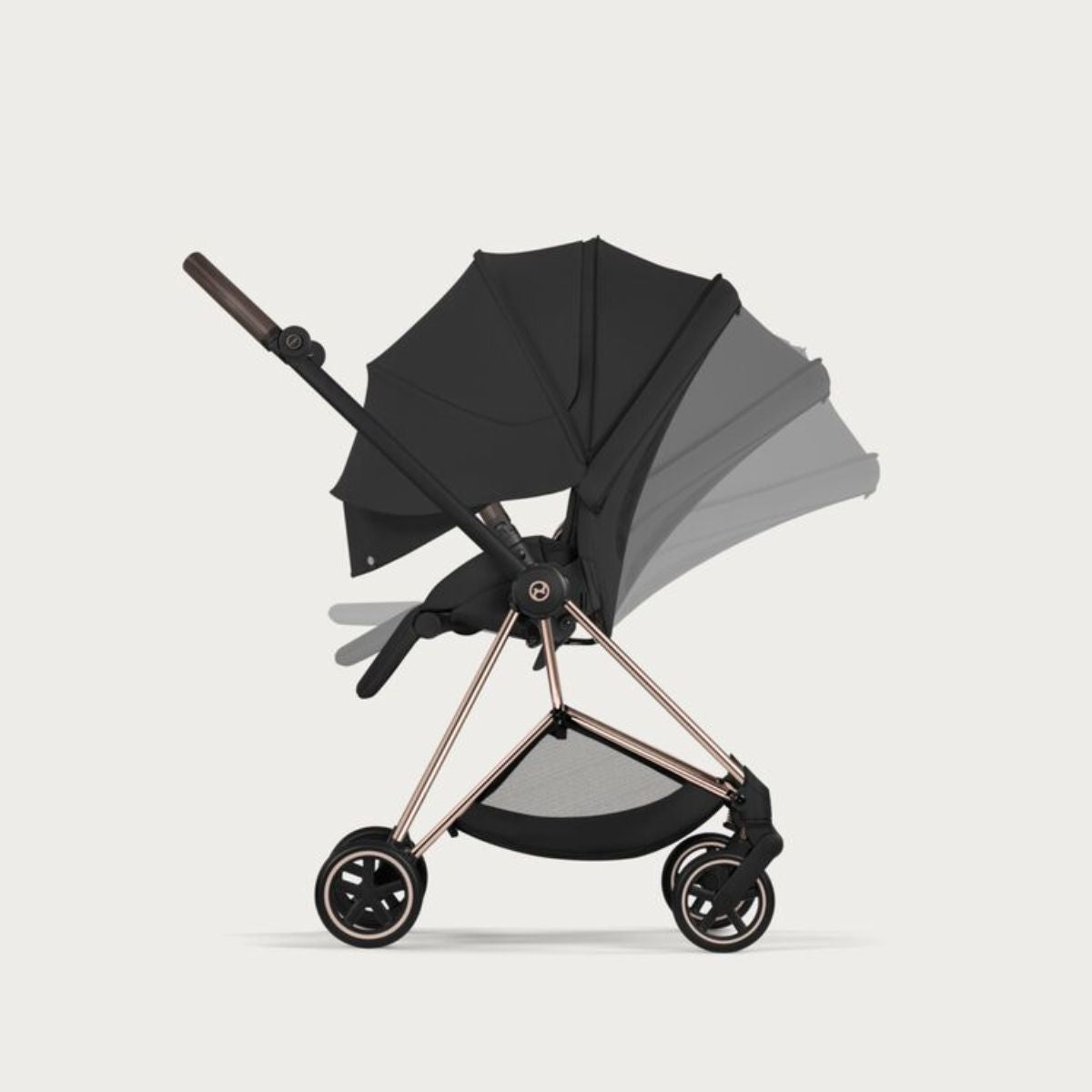 Cybex Mios Stroller - Rose Gold Frame/Sepia Black Lux Seat on Luna Baby Store Miami