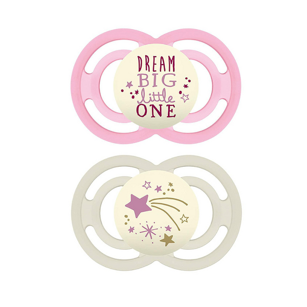 Mam Perfect Night Pacifier, 6 Months, 2-pack Girl