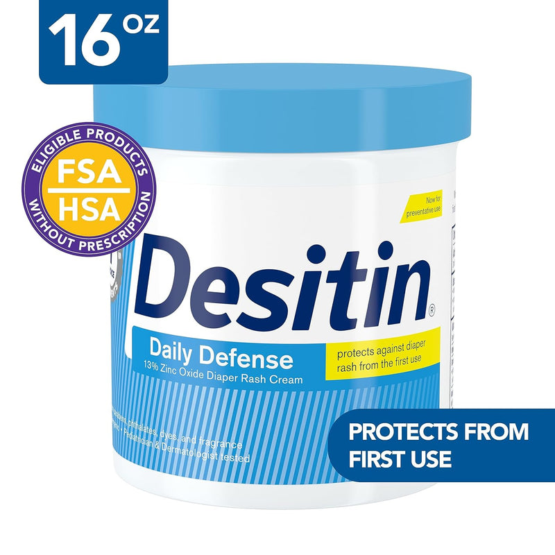 Desitin Daily Defense Baby Diaper Rash Cream Fragrance Free 16 Oz