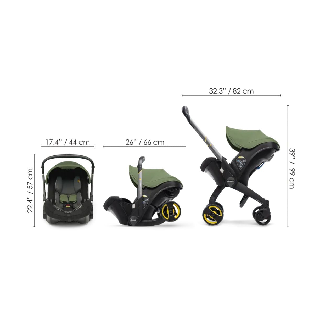 Doona Infant Car Seat & Stroller Travel System - Slate Green on Luna Baby Store Miami