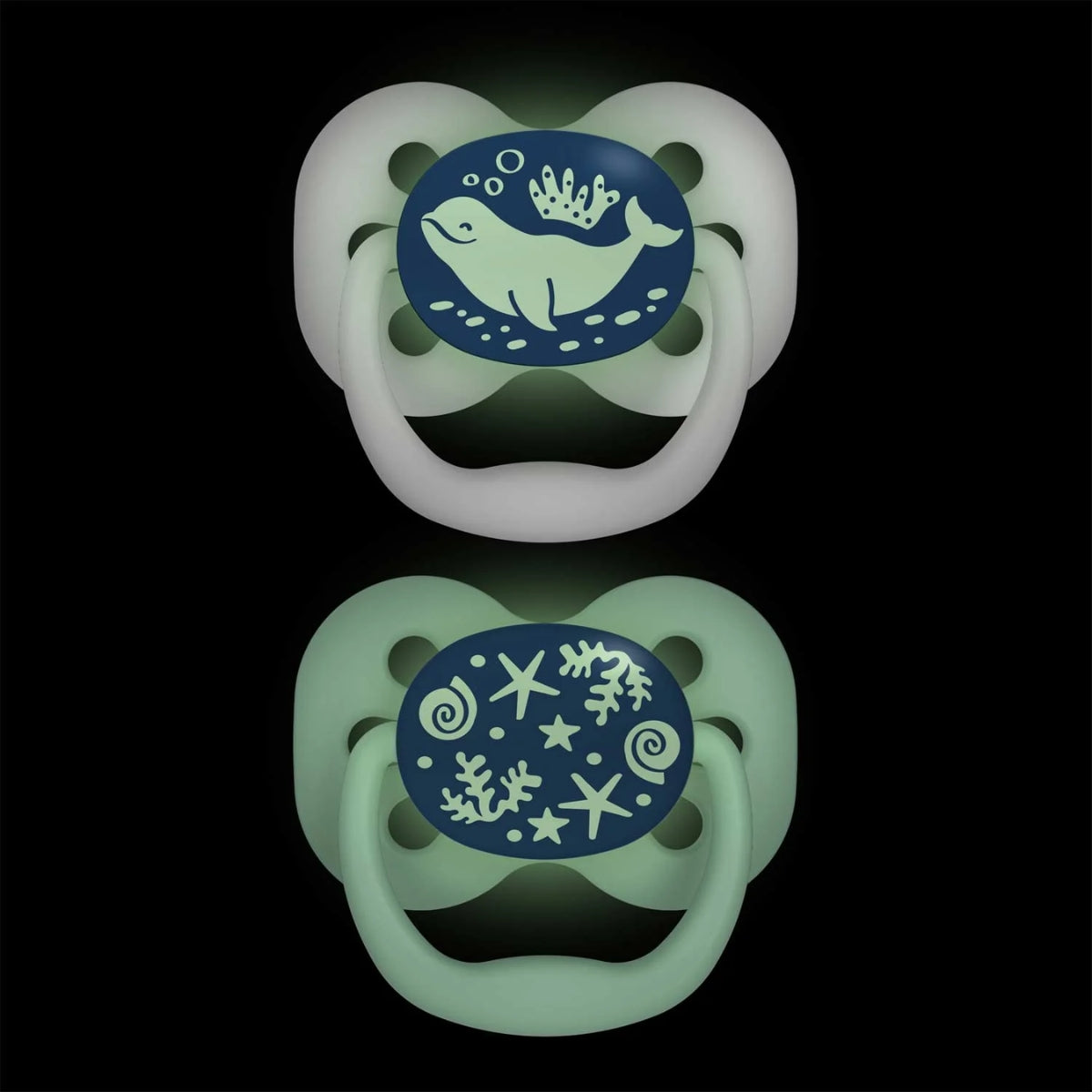 Dr. Brown’s Advantage Glow-in-the-Dark Pacifiers 0-6M Pack of 2 Blue Ocean on Luna Baby Store Miami