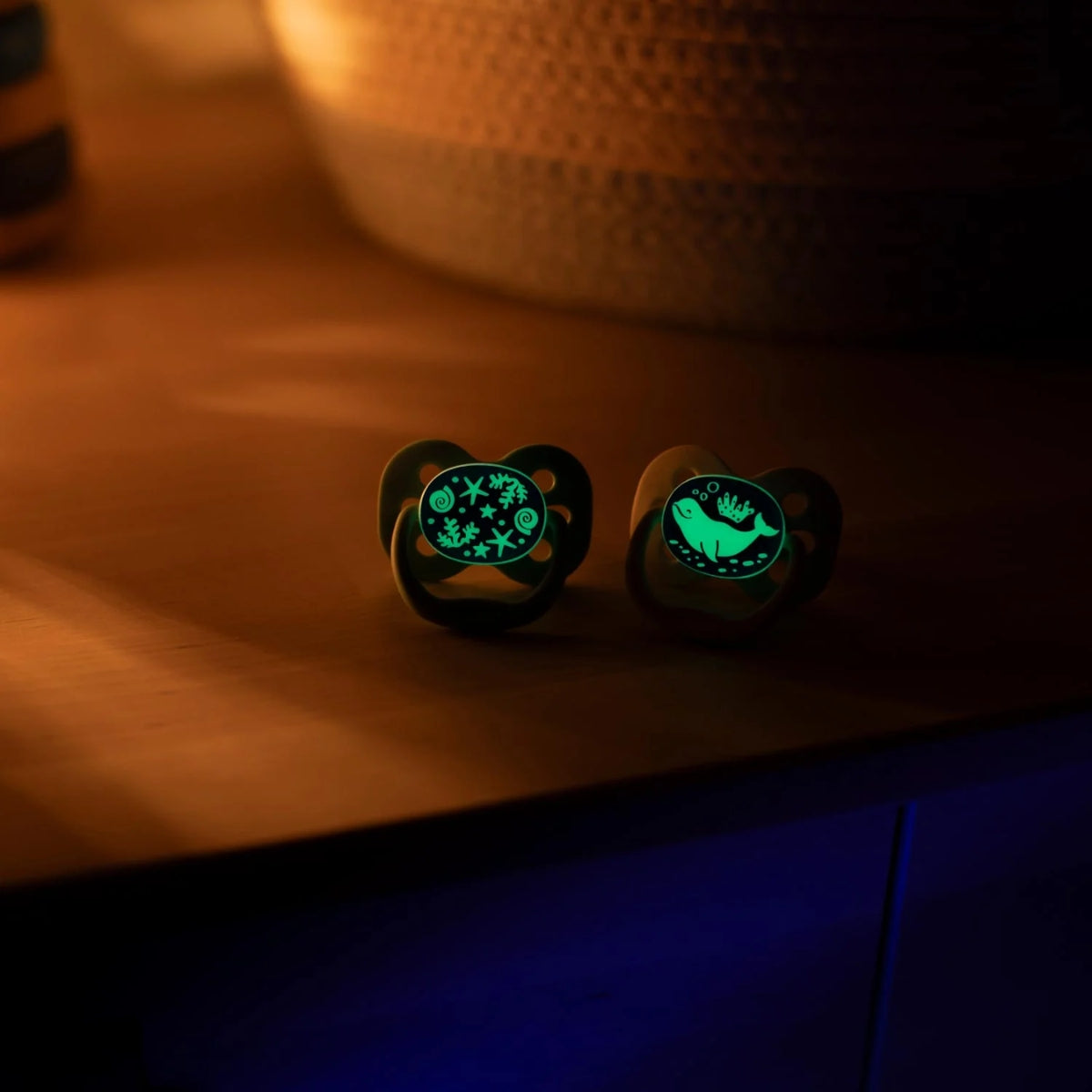 Dr. Brown’s Advantage Glow-in-the-Dark Pacifiers 0-6M Pack of 2 Blue Ocean on Luna Baby Store Miami