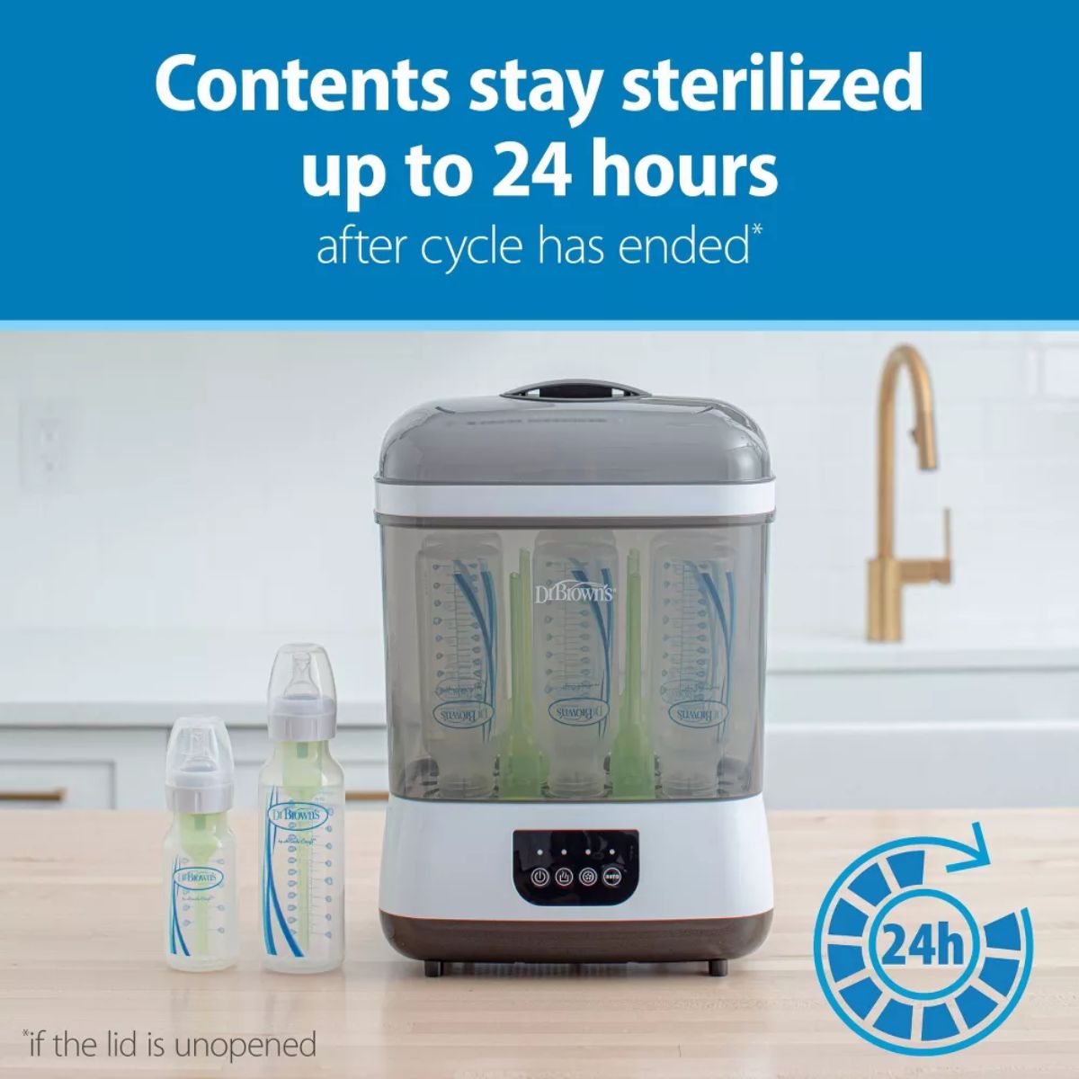 Dr. Brown's All-in-One Sterilizer & Dryer for Baby Bottles and Newborn Essentials - Easy & Convenient Operation