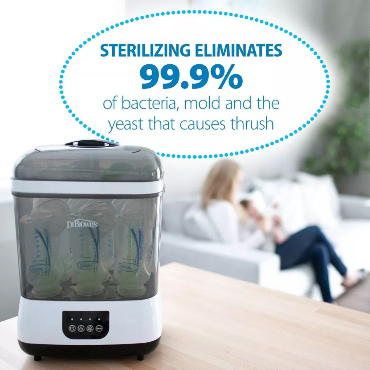 Dr. Brown's All-in-One Sterilizer & Dryer for Baby Bottles and Newborn Essentials - Powerful Steam Sterilization
