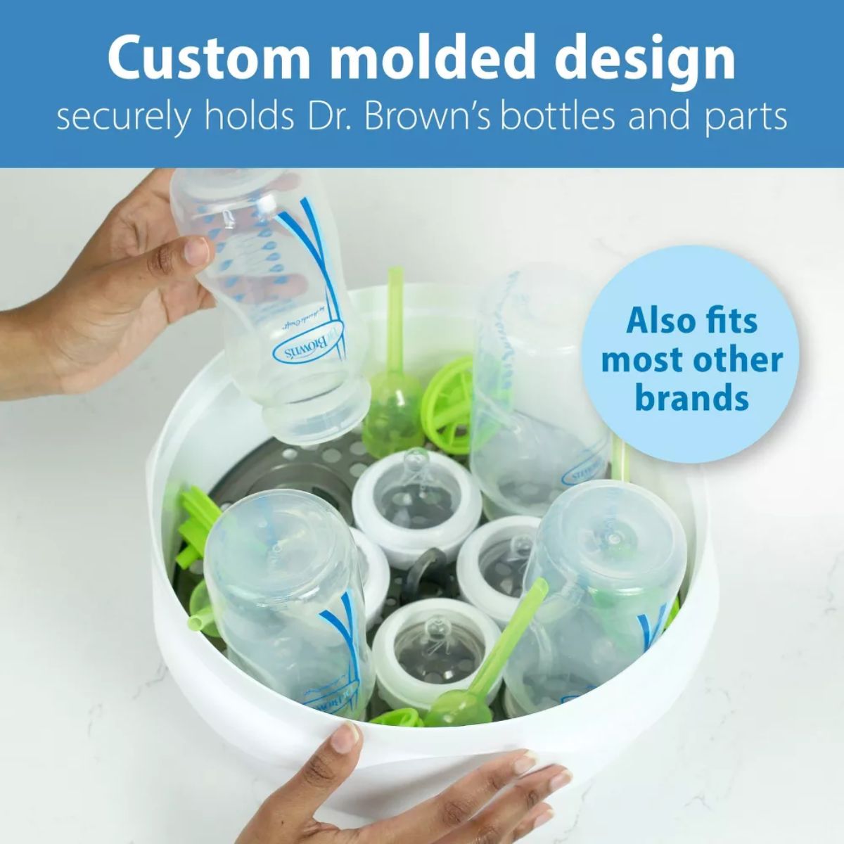 Dr. Brown's Baby Bottle Microwave Steam Sterilizer - Holds Multiple Bottles