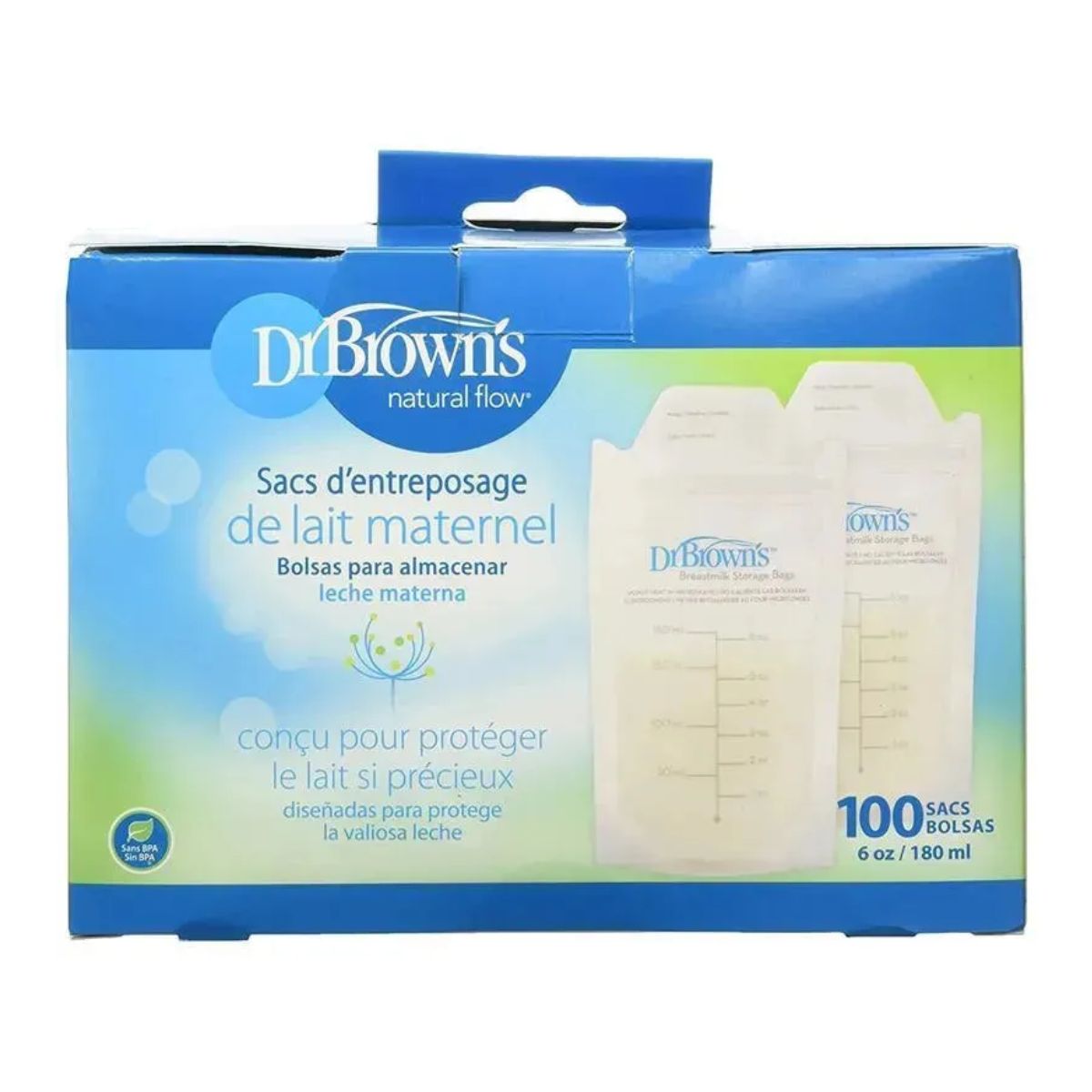 Dr. Brown's Breastmilk Storage Bags 6 oz - 100 count on Luna Baby Store Miami