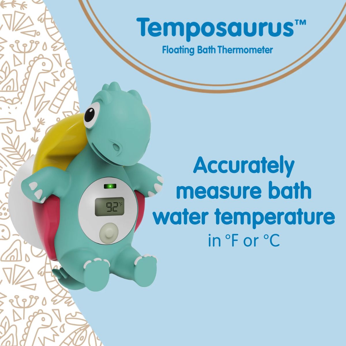 Dr. Brown's CleanUp Temposaurus Floating Bath Thermometer