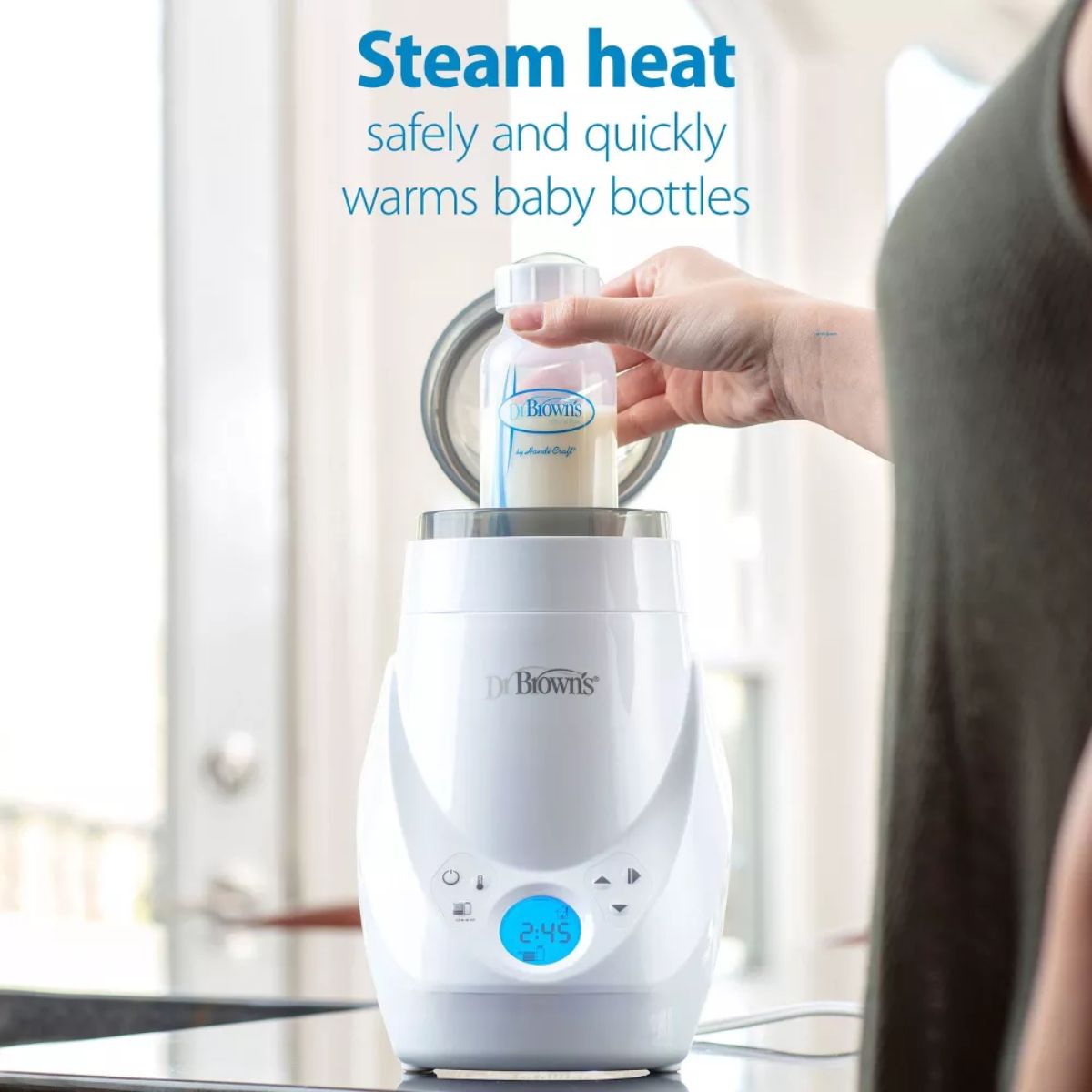 Dr. Brown's Deluxe Baby Bottle Warmer & Sterilizer - White - Fast & Even Heating