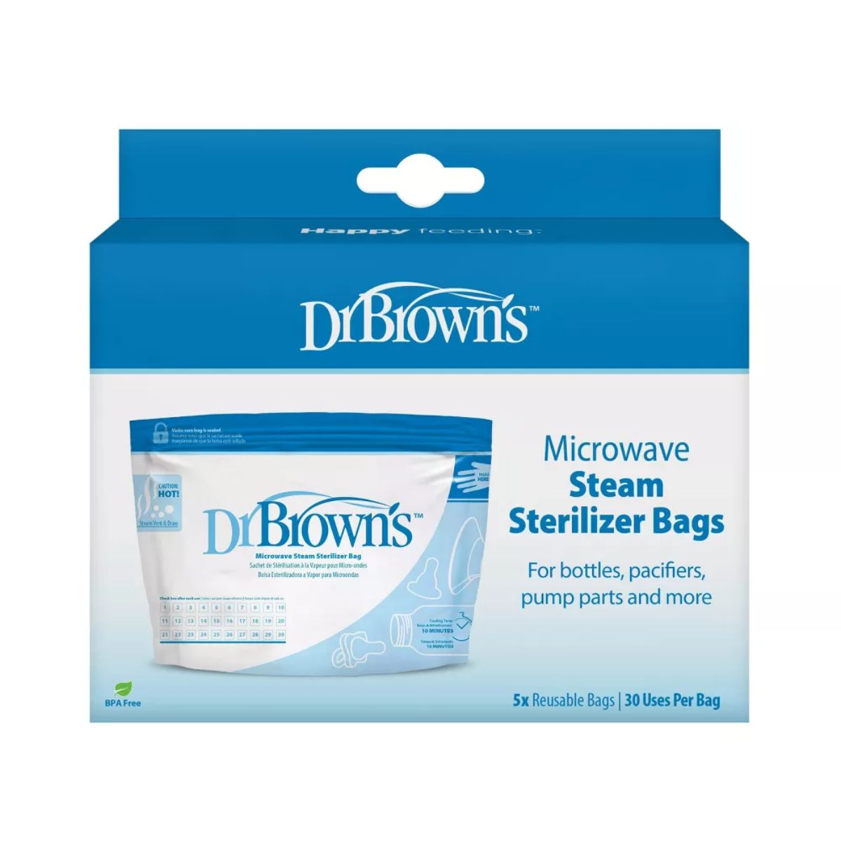 Dr. Brown's Microwave Steam Sterilizer Bags, 5-Pack on Luna Baby Store Miami