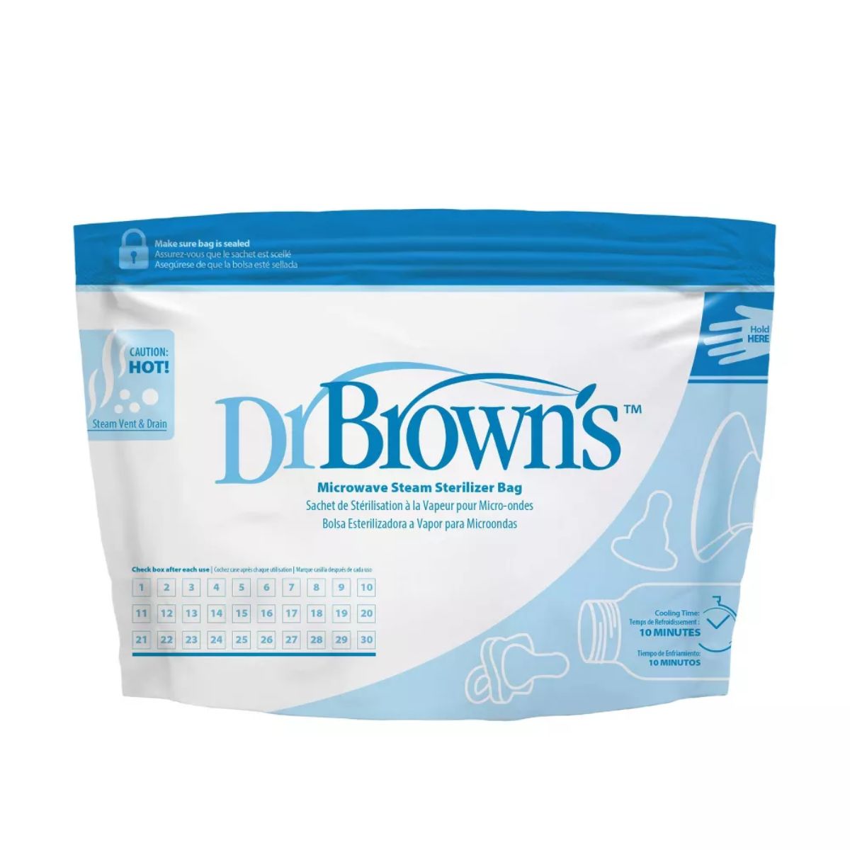 Dr. Brown's Microwave Steam Sterilizer Bags, 5-Pack on Luna Baby Store Miami