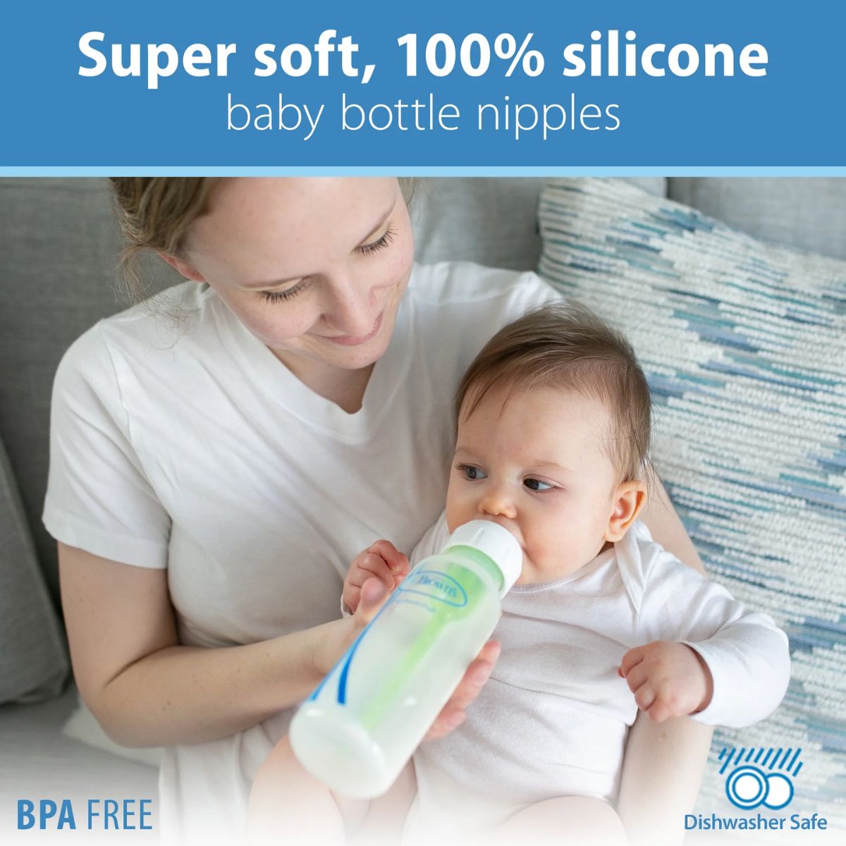 Dr. Brown’s Natural Flow Narrow Baby Bottle Silicone Nipple 2-Pack