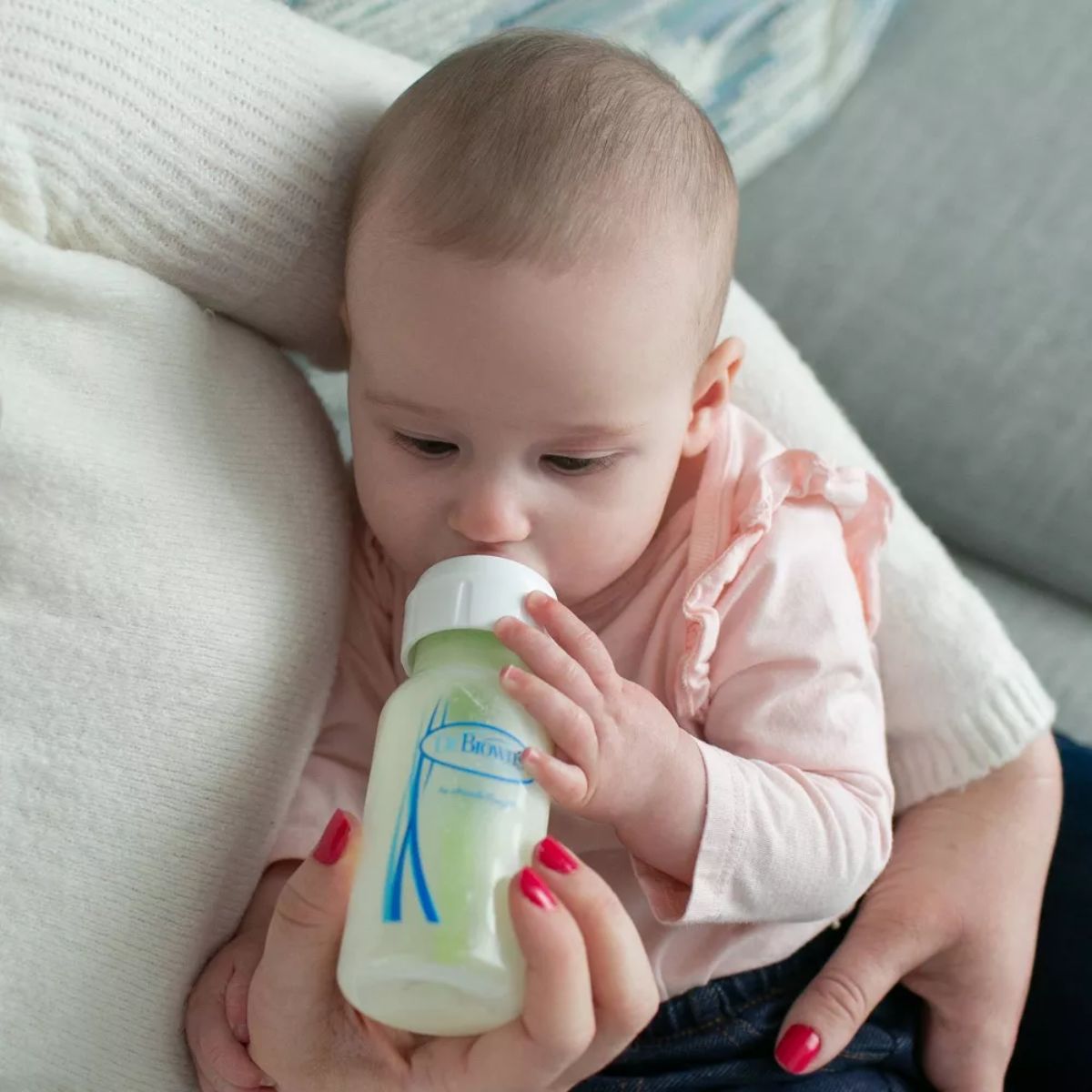 Dr. Brown’s Options+ Anti-Colic Narrow Glass Baby Bottle 4oz - Clinically Proven Anti-Colic System