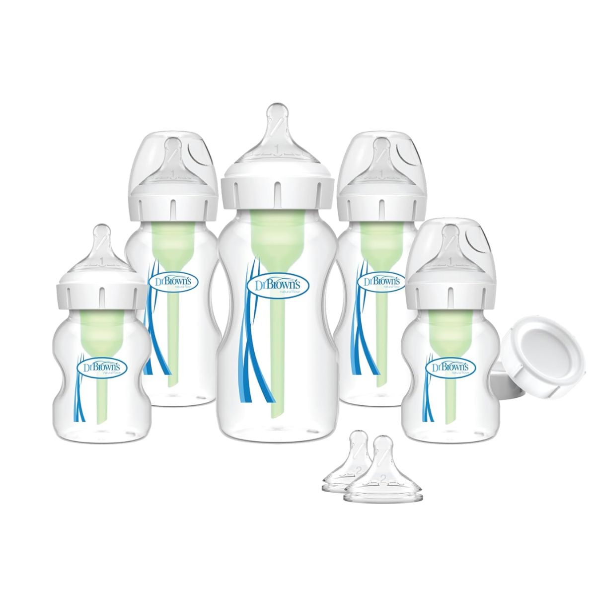 Dr. Brown’s Options+ Wide-Neck Baby Bottle Newborn Feeding Set - 0m+