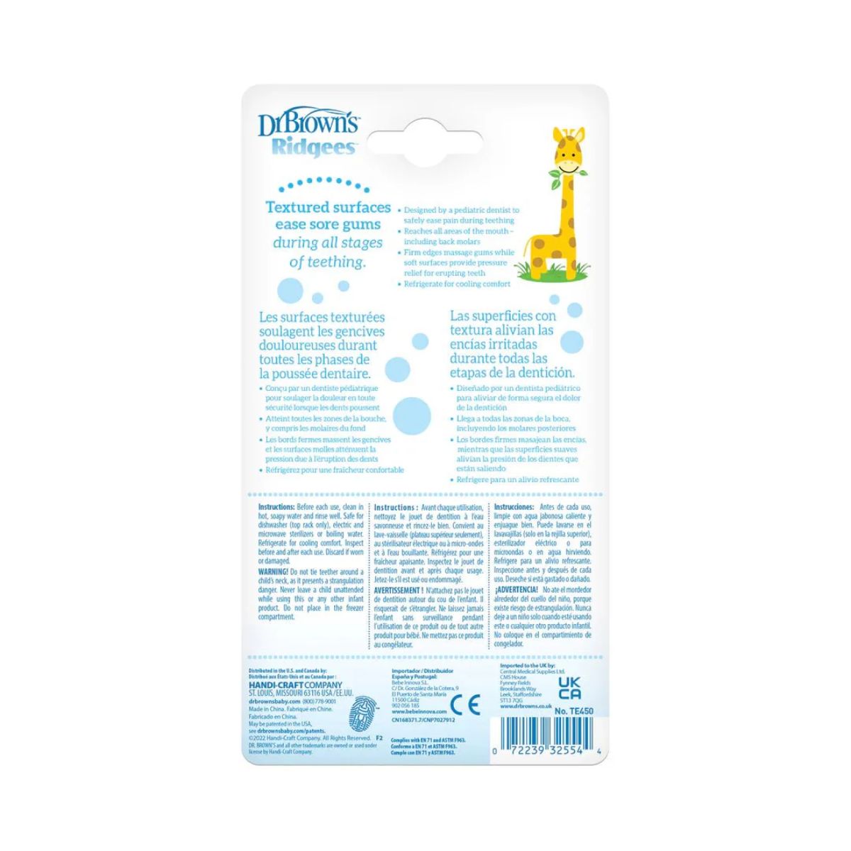 Dr. Brown's Ridgees Giaffe Massaging Teether on Luna Baby Store Miami