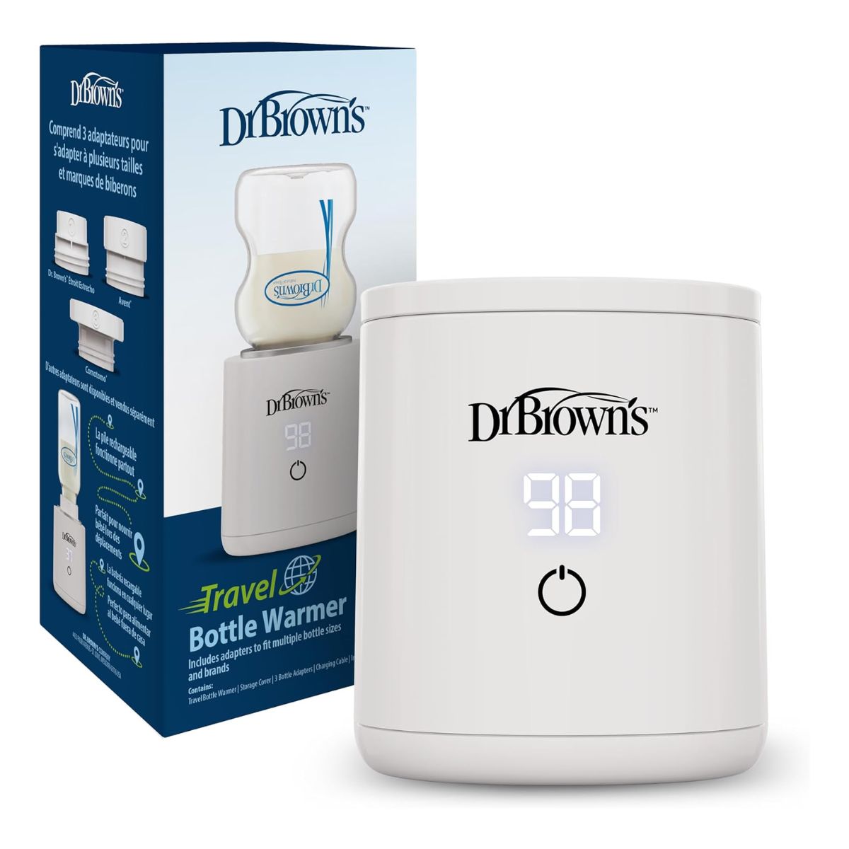 Dr. Brown's Travel Baby Bottle Warmer - Rechargeable & Easy to Use