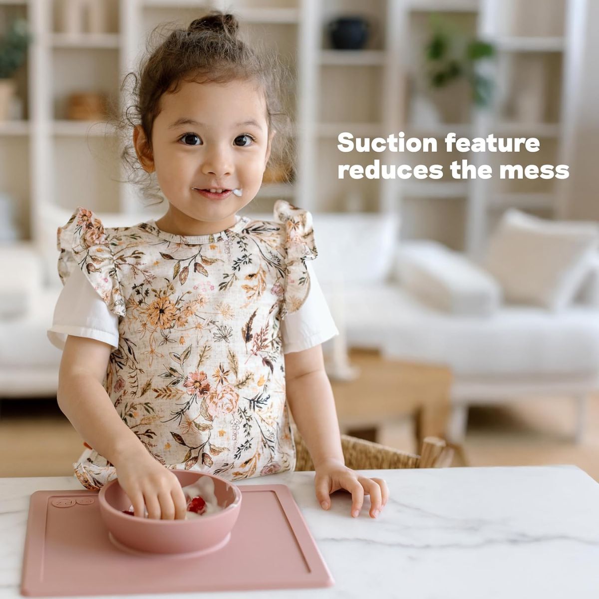 EZPZ Happy Bowl - Blue on Luna Baby Store Miami