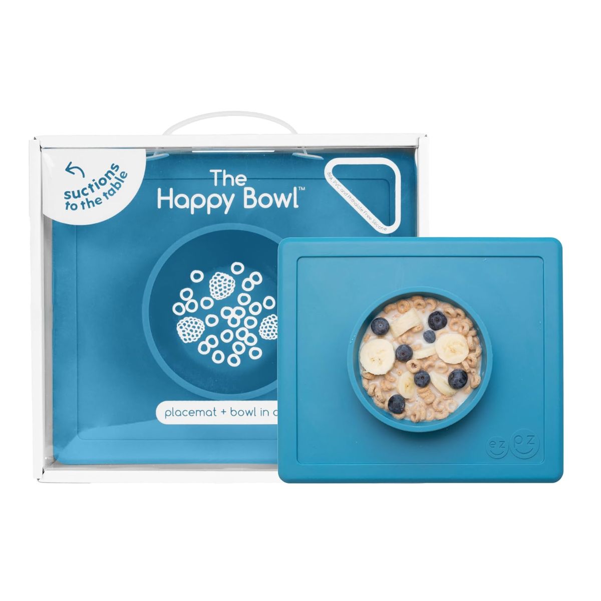 EZPZ Happy Bowl - Blue on Luna Baby Store Miami