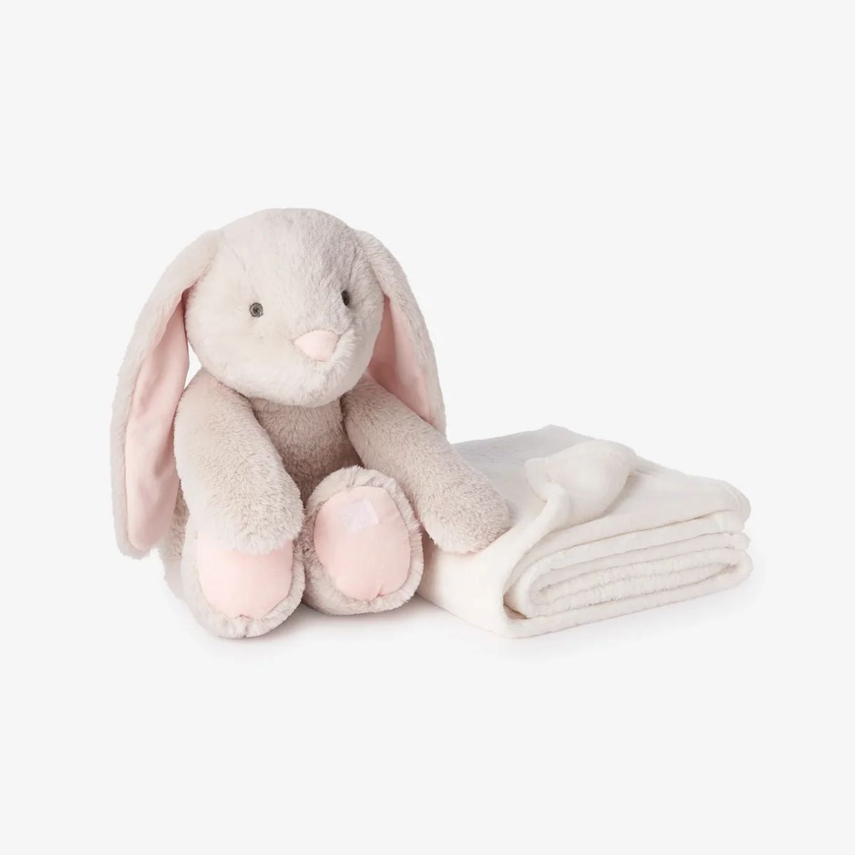 Elegant Baby Bunny Bedtime Huggie Plush Toy with Blanket
