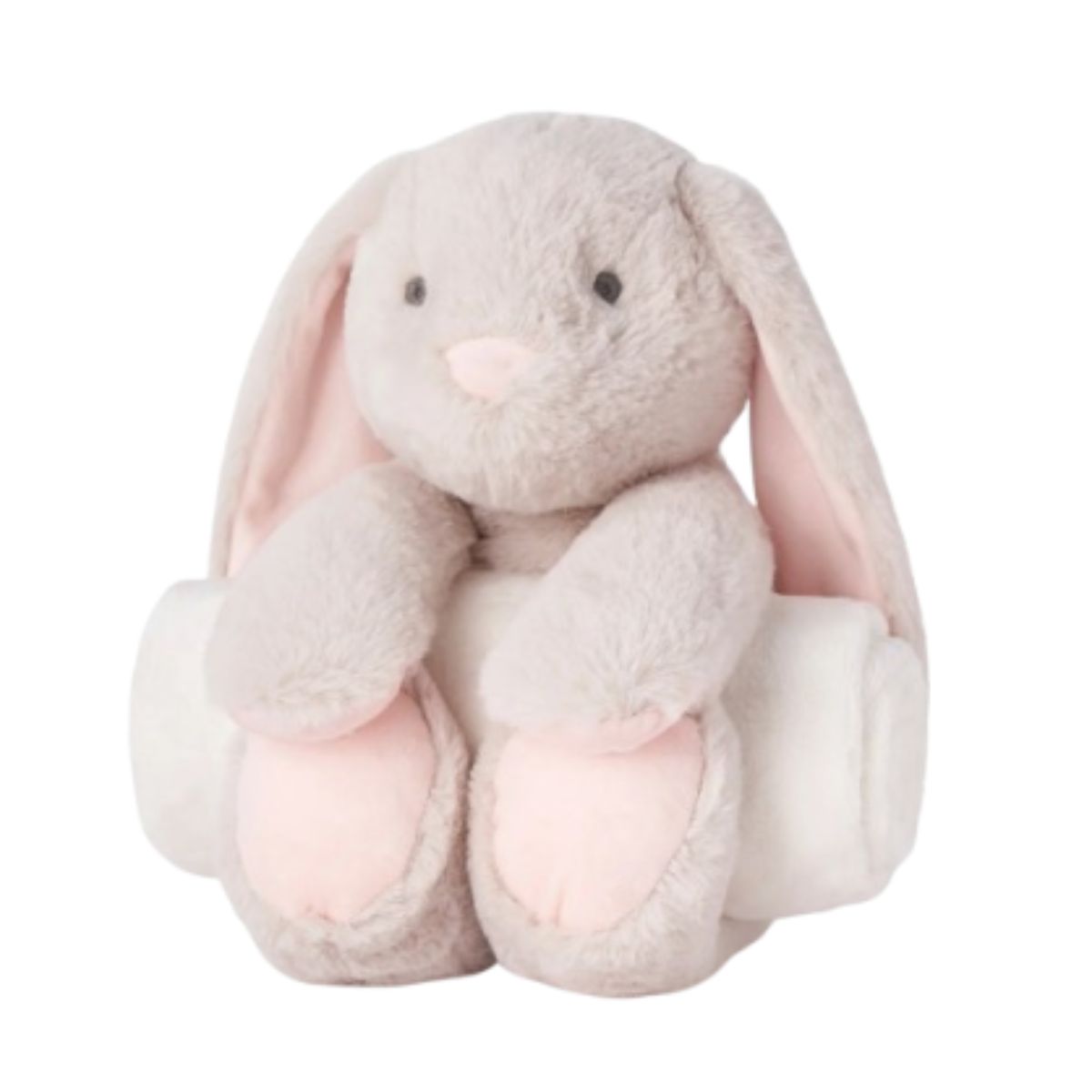 Elegant Baby Bunny Bedtime Huggie Plush Toy with Blanket