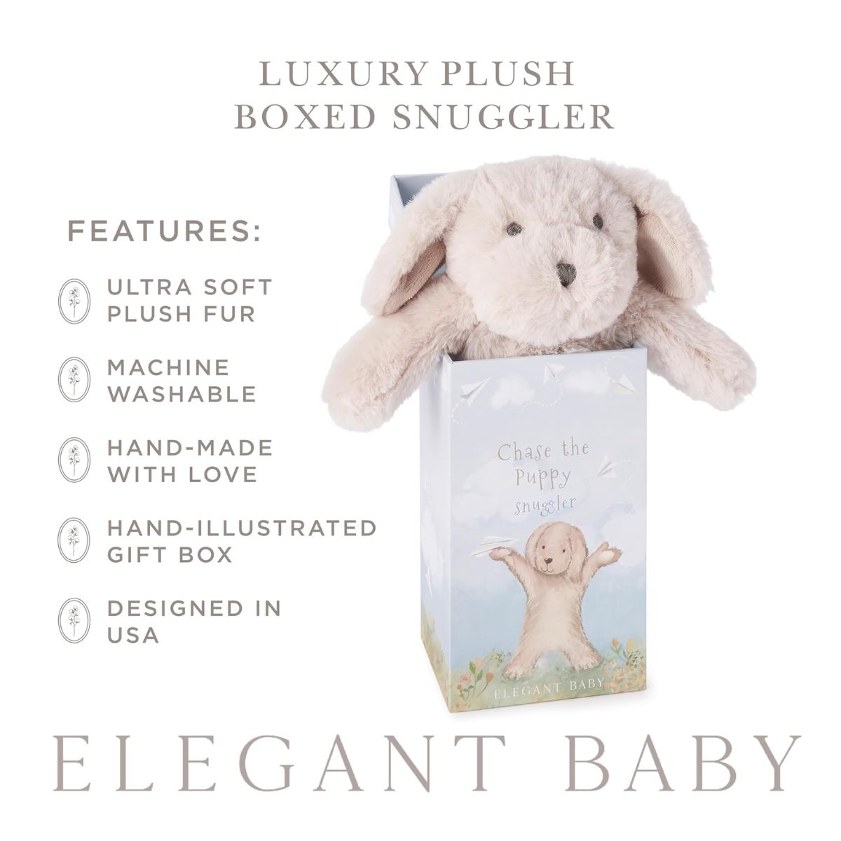 Elegant Baby Chase the Puppy Snuggler Plush Security Blanket w/ Gift Box