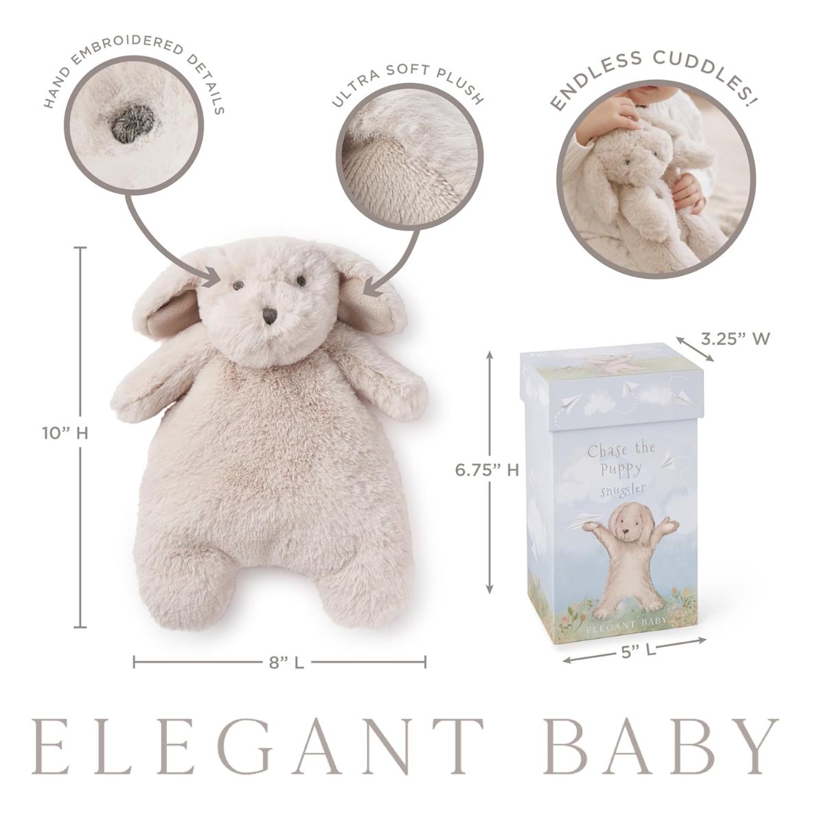 Elegant Baby Chase the Puppy Snuggler Plush Security Blanket w/ Gift Box on Luna Baby Store Miami