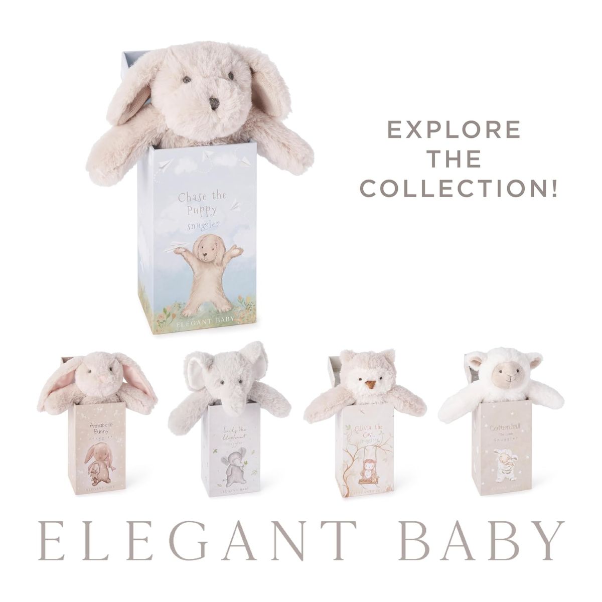 Elegant Baby Chase the Puppy Snuggler Plush Security Blanket w/ Gift Box