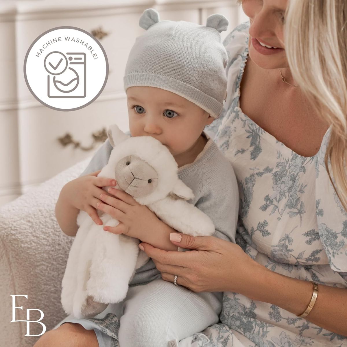 Elegant Baby Cottonball the Lamb Snuggler Plush Security Blanket w/ Gift Box