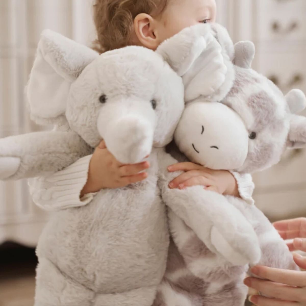 Elegant Baby Elephant Bedtime Huggie Plush Toy with Blanket