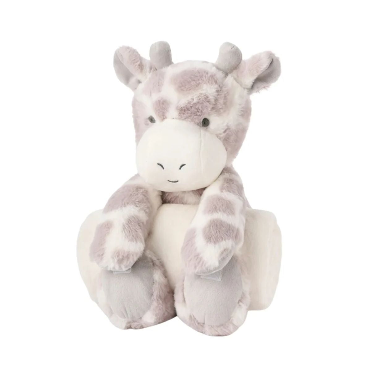 Elegant Baby Giraffe Bedtime Huggie Plush Toy with Blanket on Luna Baby Store Miami