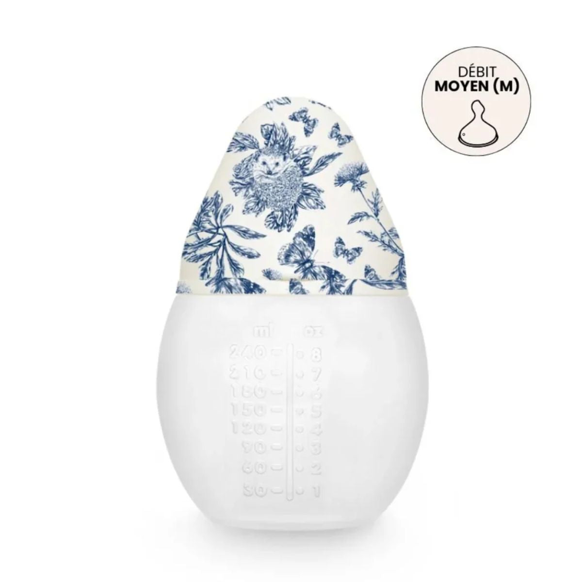 Élhée Baby Bottle 240ml Tartine et Chocolat Toile de Jouy Blue 0M+