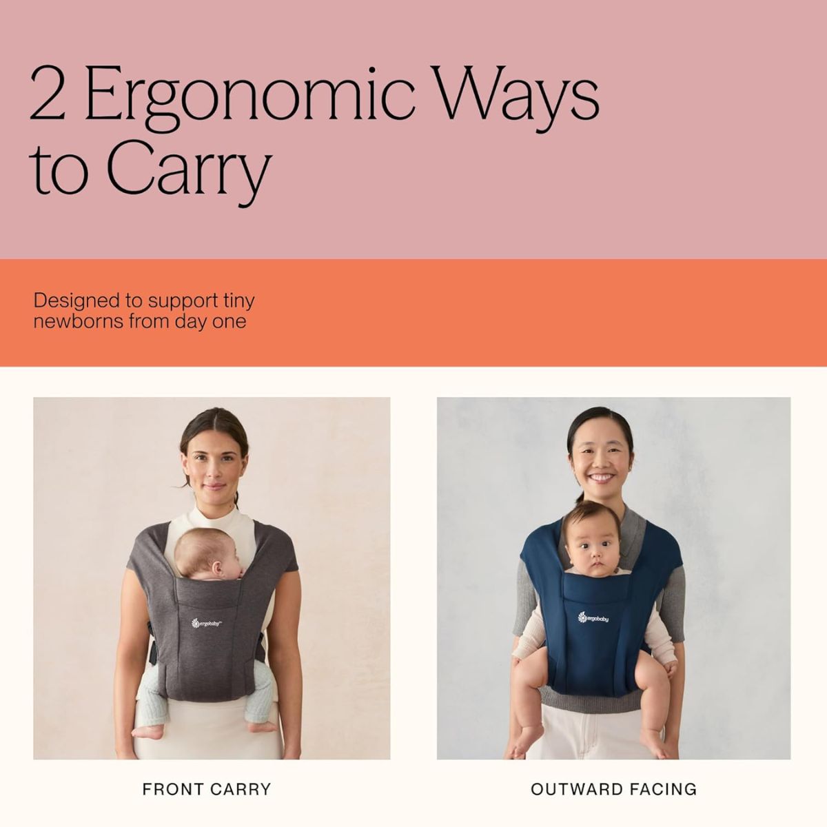 Ergobaby Embrace Newborn Baby Carrier 0-12M - Heather Grey