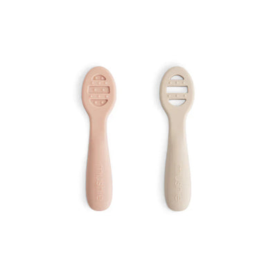 Mushie First Feeding Baby Spoons 2-Pack - Blush