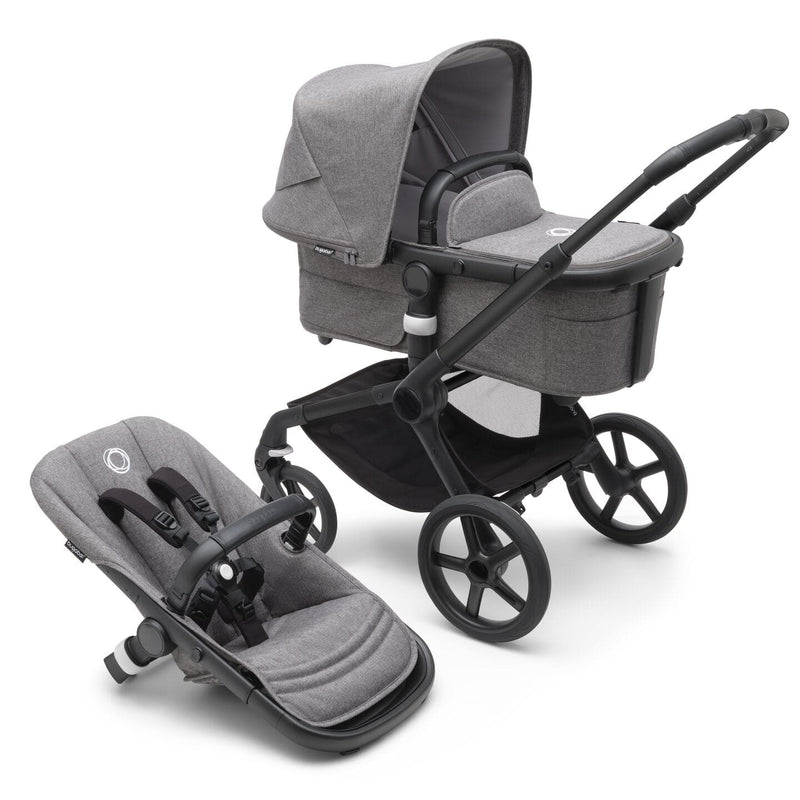 Bugaboo Fox 5 Bassinet & Seat Stroller - Black Chassis-Grey Mélange